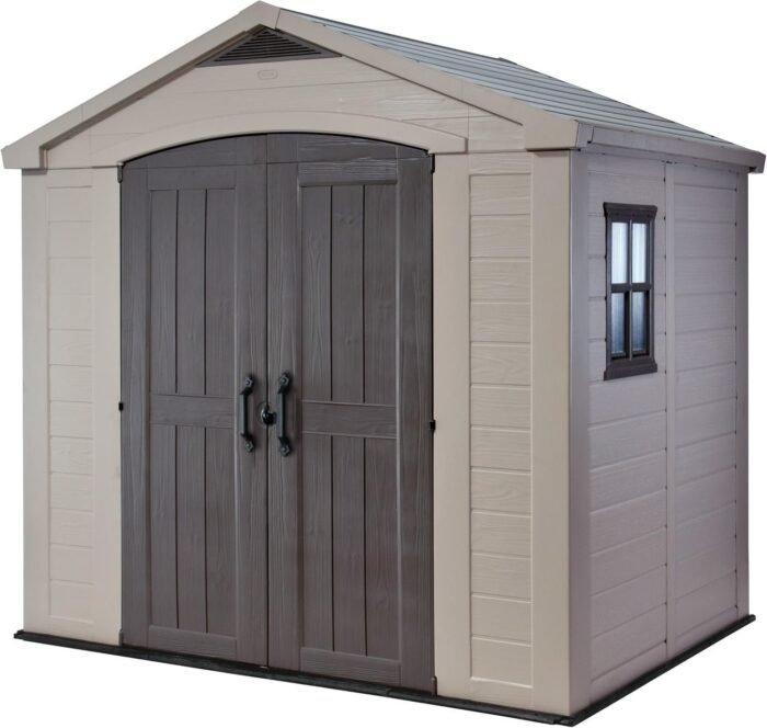 Keter Factor 8×6 ft Large Resin Outdoor Storage Shed – Durable & Weather-Resistant