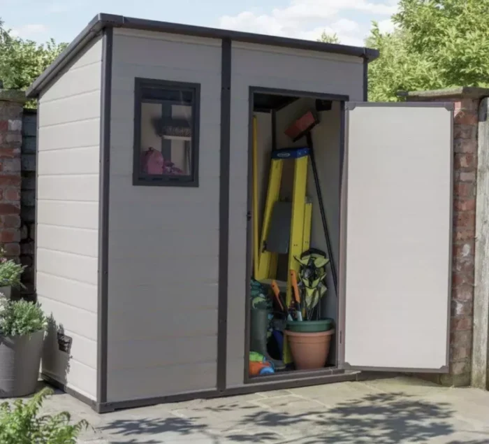 Keter 6x4ft Manor Plastic Pent Garden Storage Shed – Beige - Image 4