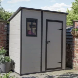 Keter 6x4ft Manor Plastic Pent Garden Storage Shed – Beige - Image 3