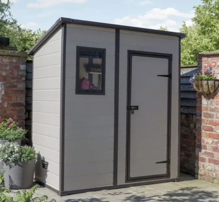Keter 6x4ft Manor Plastic Pent Garden Storage Shed – Beige - Image 3