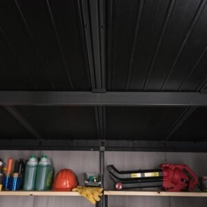 Keter Artisan 11×7 Resin Outdoor Storage Shed Kit – Grey & Black - Image 4