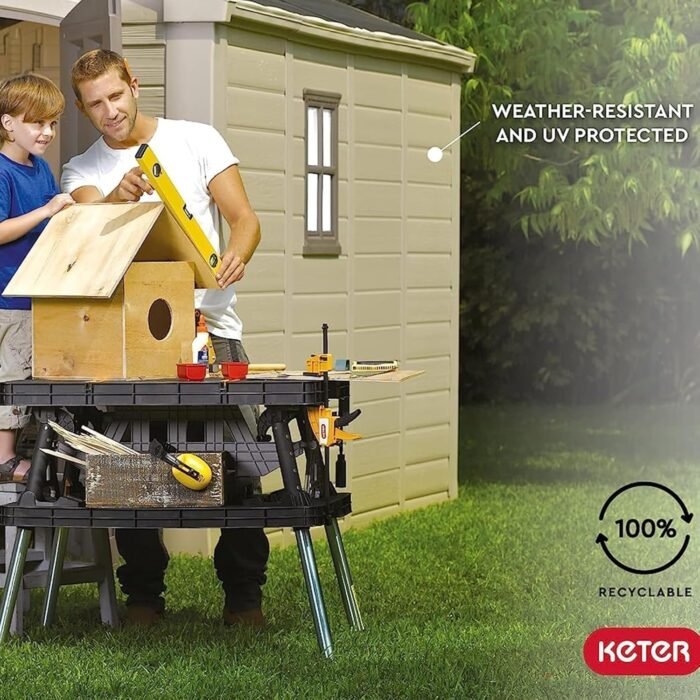 Keter Factor 8×11 Ft All-Weather Outdoor Storage Shed with Shelve - Image 3