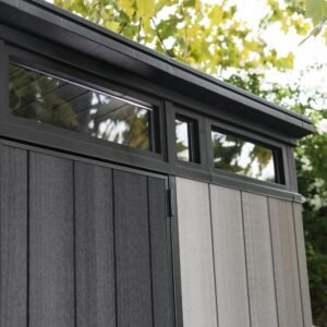 Keter Artisan 11×7 Resin Outdoor Storage Shed Kit – Grey & Black - Image 3
