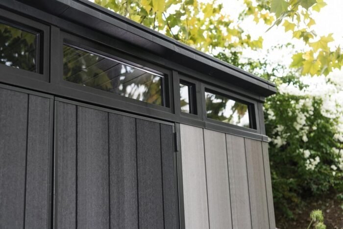 Keter Artisan 11×7 Resin Outdoor Storage Shed Kit – Grey & Black - Image 3